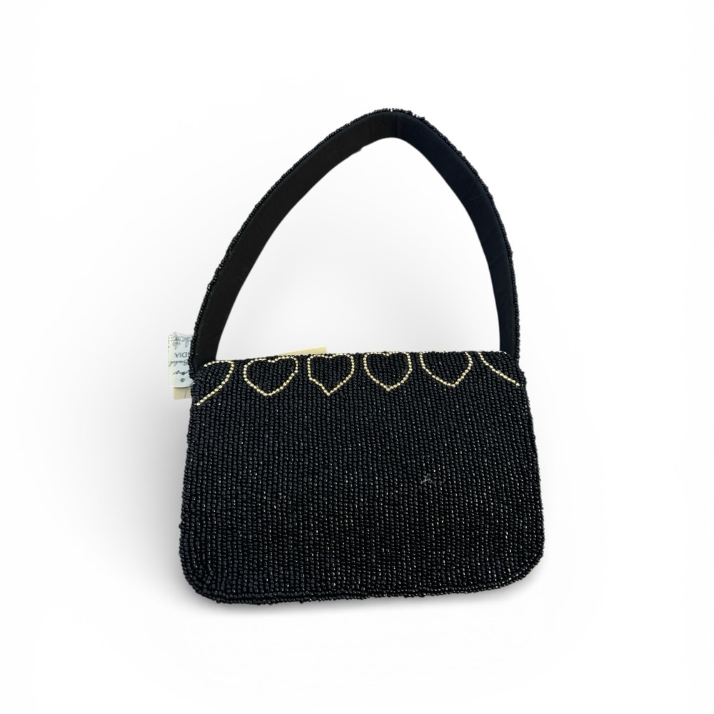 Chic Black Beaded Shoulder Bag - Picture 2 of 2